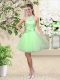Sweet Damas Dress Prom and Party with Lace and Belt Halter Top Sleeveless Lace Up