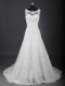 Lace Wedding Dresses White Lace Up Sleeveless Brush Train