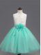 Organza Sleeveless Knee Length Kids Formal Wear and Appliques and Hand Made Flower