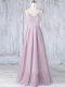 Sleeveless Clasp Handle Floor Length Lace Bridesmaids Dress