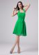 Green Short Sleeves Knee Length Ruching Zipper Mother of Bride Dresses