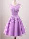 Lilac Damas Dress Prom and Party and Wedding Party with Lace Scoop Sleeveless Lace Up