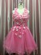 Deluxe Tulle Sleeveless Mini Length Evening Dress and Hand Made Flower