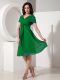 High Quality Chiffon Short Sleeves Knee Length Mother of Bride Dresses and Ruching
