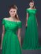 Low Price Short Sleeves Lace Up Floor Length Appliques Mother Of The Bride Dress