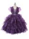 Dazzling Purple Sleeveless Ruffled Layers Floor Length Girls Pageant Dresses