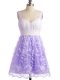 Vintage Lavender Straps Neckline Lace Vestidos de Damas Sleeveless Lace Up