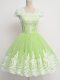 Superior Yellow Green Zipper Square Lace Wedding Guest Dresses Tulle Cap Sleeves