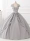 Tulle Sleeveless Floor Length Quinceanera Gown and Beading and Appliques