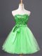 Popular Tulle Zipper Sweetheart Sleeveless Mini Length Prom Dress Sequins