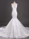 Gorgeous White Clasp Handle Bridal Gown Beading and Lace Sleeveless Court Train