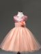 Sleeveless Zipper Knee Length Sequins and Hand Made Flower Wedding Dresses