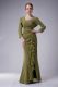 Olive Green Zipper Mother Of The Bride Dress Beading Sleeveless Floor Length