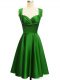 Green Wedding Party Dress Prom and Party and Wedding Party with Ruching Straps Sleeveless Lace Up