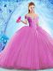 Top Selling Off The Shoulder Sleeveless Brush Train Lace Up Sweet 16 Quinceanera Dress Lilac Organza