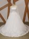 Organza Long Sleeves Wedding Gowns Court Train and Beading and Appliques