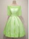 Top Selling Yellow Green Off The Shoulder Neckline Lace Bridesmaid Dress Half Sleeves Lace Up