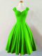 Green Lace Up Straps Ruching Bridesmaid Dresses Taffeta Sleeveless