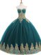 Sweetheart Sleeveless Tulle Sweet 16 Dress Appliques Lace Up