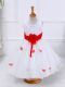Dazzling Scoop Sleeveless Lace Up Girls Pageant Dresses White Tulle