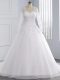 White Wedding Dress Beach and Wedding Party with Appliques Sweetheart Sleeveless Court Train Lace Up
