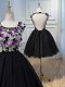 Black Sleeveless Tulle Backless Prom Party Dress for Prom and Party and Sweet 16