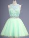 Captivating Apple Green Sleeveless Tulle Lace Up Bridesmaids Dress for Prom and Party and Wedding Party
