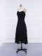 Black Zipper Straps Lace and Appliques Mother Of The Bride Dress Chiffon Sleeveless
