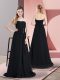 Admirable Black Empire Beading Homecoming Dress Lace Up Chiffon Sleeveless Floor Length