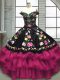 Multi-color Ball Gowns Organza and Taffeta Off The Shoulder Sleeveless Embroidery and Ruffled Layers Floor Length Lace Up Quinceanera Dresses