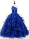 On Sale One Shoulder Sleeveless Organza Little Girls Pageant Dress Wholesale Beading and Ruffles Zipper