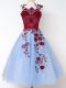 Tulle Sleeveless Knee Length Quinceanera Dama Dress and Appliques