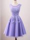 Best Lavender Sleeveless Tulle Lace Up Bridesmaid Dresses for Prom and Party and Wedding Party