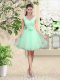 Beautiful V-neck Sleeveless Tulle Quinceanera Dama Dress Lace and Belt Lace Up