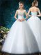 Deluxe Sweetheart Sleeveless Tulle Bridal Gown Beading and Embroidery Lace Up