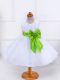 Stylish Organza Sleeveless Knee Length Girls Pageant Dresses and Bowknot