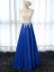 Royal Blue Scoop Zipper Lace and Appliques Prom Gown Sleeveless