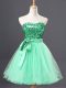 Admirable Mini Length A-line Sleeveless Apple Green Prom Party Dress Zipper