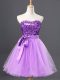Lavender Zipper Sweetheart Sashes ribbons and Sequins Cocktail Dress Tulle Sleeveless