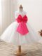 Customized White Sleeveless Mini Length Bowknot Zipper Little Girls Pageant Dress