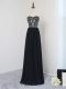 Dazzling Chiffon Sweetheart Sleeveless Zipper Beading Party Dress for Toddlers in Black
