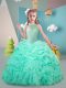 Sleeveless Lace Up Floor Length Ruffles Girls Pageant Dresses