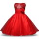 Graceful Organza and Sequined Sleeveless Knee Length Flower Girl Dresses for Less and Bowknot and Belt and Hand Made Flower