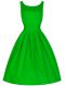 Dynamic Knee Length Green Court Dresses for Sweet 16 Scoop Sleeveless Lace Up