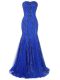 Royal Blue Sweetheart Neckline Sequins Juniors Evening Dress Sleeveless Lace Up