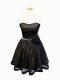 Black Sweetheart Neckline Ruching and Bowknot and Hand Made Flower Sleeveless Lace Up