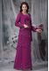Pretty Purple Chiffon Zipper Mother Of The Bride Dress Sleeveless Floor Length Beading