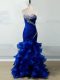 Dynamic Floor Length Royal Blue Womens Evening Dresses Sweetheart Sleeveless Zipper