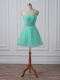 Customized Apple Green Organza Lace Up Sweetheart Sleeveless Mini Length Evening Dress Beading and Ruching