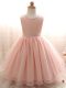 Pink Organza Lace Up Little Girls Pageant Dress Wholesale Sleeveless Floor Length Beading